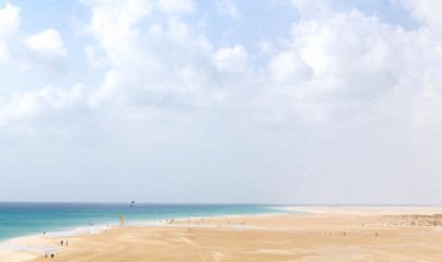 Sotavento beach. Famous lagoon in Risco El Paso at Playas de Sotavento, Fuerteventura