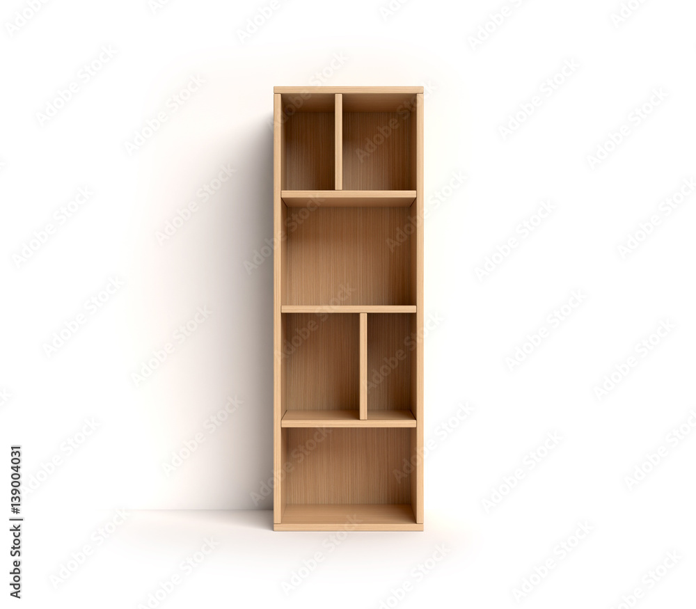 Poster shelf font 3d rendering letter i