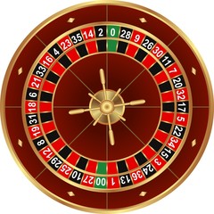 isolated wheel of american roulette