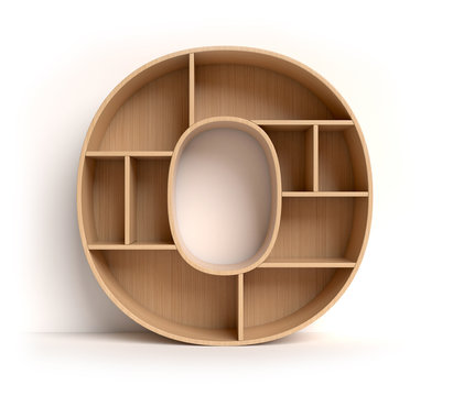 Shelf Font 3d Rendering Letter O