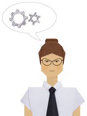 Origami teacher woman