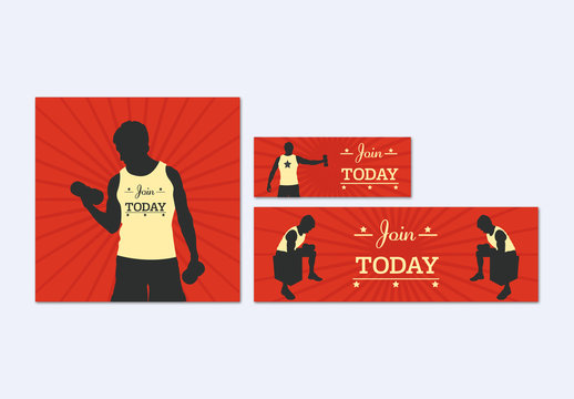 3 Illustrated Fitness Banners 1
