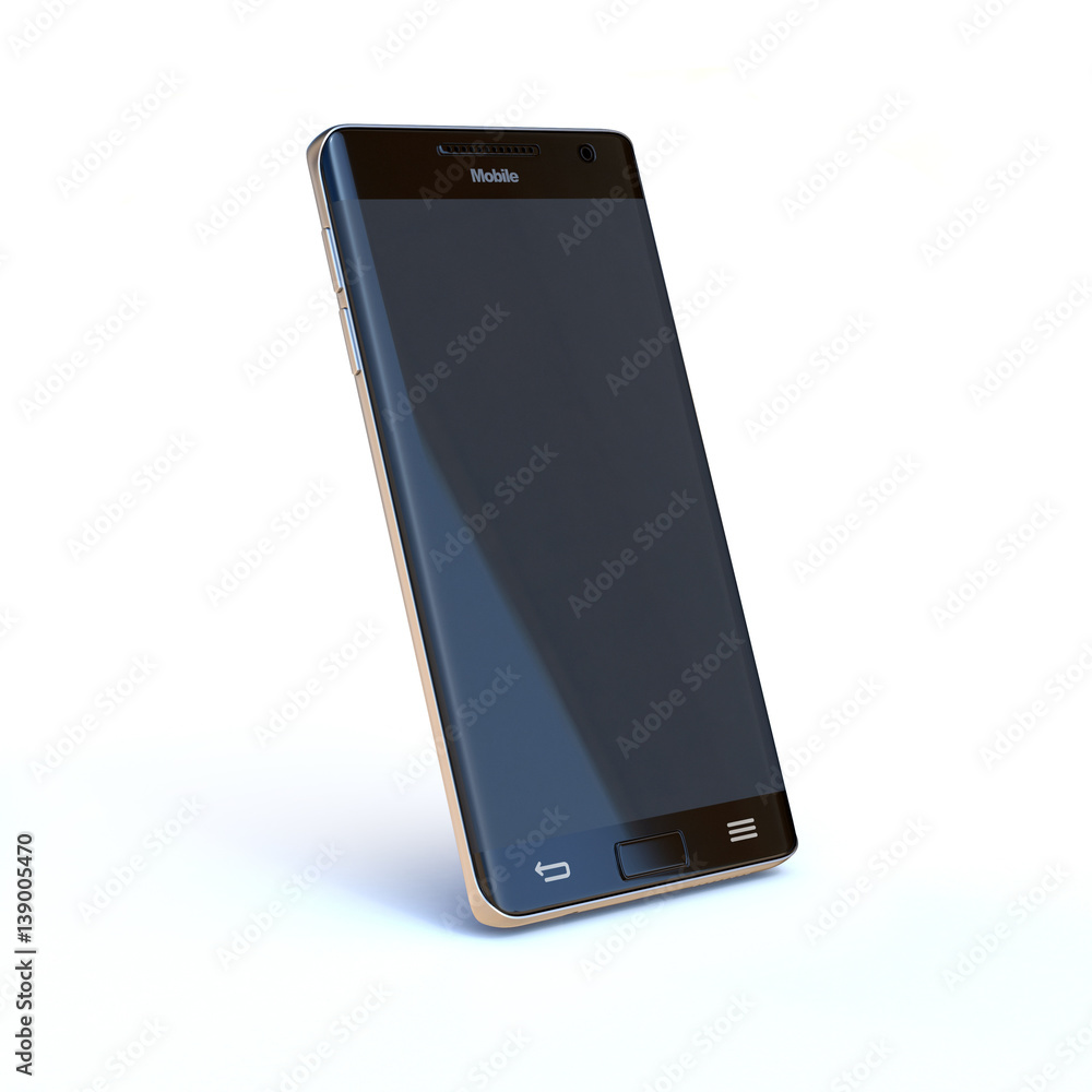 Aufkleber smart phone front view 3d rendering