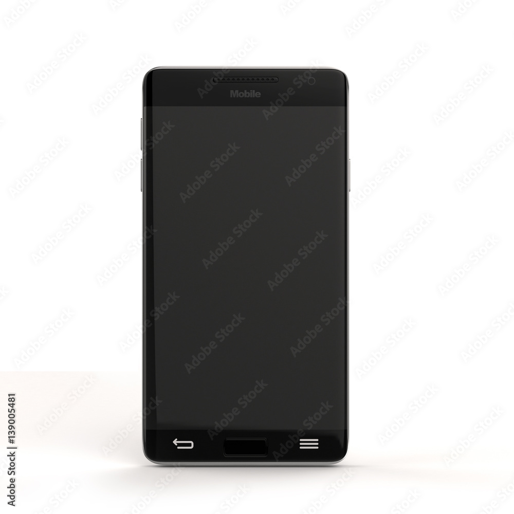 Aufkleber smart phone front view 3d rendering