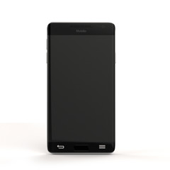 Smart phone front view 3d rendering