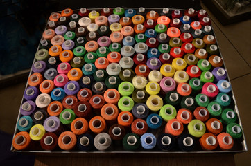 spools of colorful threads