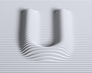 Linear 3d font letter U © koya979