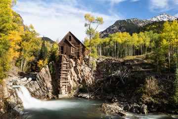 Crystal Mill with Autumn trees changing yellow