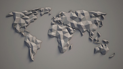 Panele Szklane  3d trójkątna mapa świata