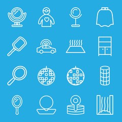Set of 16 mirror outline icons