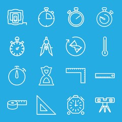Set of 16 measure outline icons