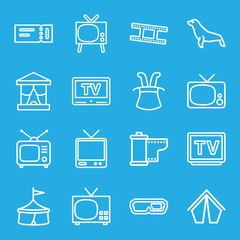 Set of 16 show outline icons