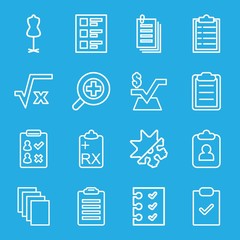 Set of 16 form outline icons