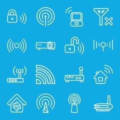 Set of 16 wifi outline icons