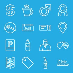 Set of 16 label outline icons
