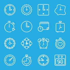 Set of 16 deadline outline icons