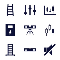 Set of 9 level filled icons