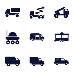 Set of 9 truck filled icons