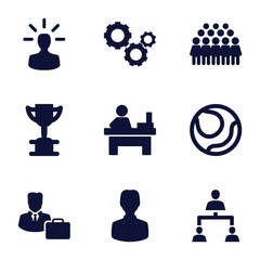 Set of 9 team filled icons