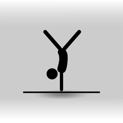 eps 10 vector Artistic Gymnastics Balance Beam sport icon. Summer sport activity pictogram for web, print. Black athlete sign isolated on gray. Hand drawn competition symbol. Graphic design clip art