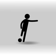 eps 10 vector Football sport icon. Summer sport activity pictogram for web, print, mobile. Black athlete sign isolated on gray. Hand drawn competition symbol. Graphic design clip art illustration