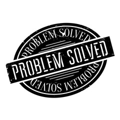Problem Solved rubber stamp. Grunge design with dust scratches. Effects can be easily removed for a clean, crisp look. Color is easily changed.
