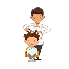 Child getting a haircut