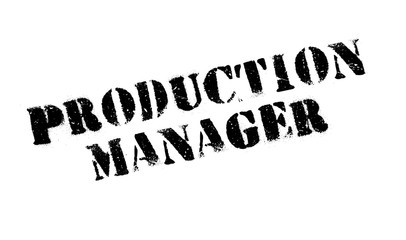 Production Manager rubber stamp. Grunge design with dust scratches. Effects can be easily removed for a clean, crisp look. Color is easily changed.