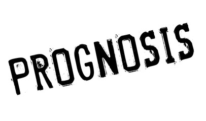 Prognosis rubber stamp. Grunge design with dust scratches. Effects can be easily removed for a clean, crisp look. Color is easily changed.