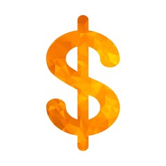 polygon golden icon dollar