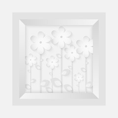 Paper flower background. Vector illustration on light beige