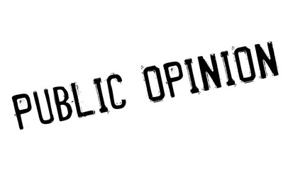 Public Opinion rubber stamp. Grunge design with dust scratches. Effects can be easily removed for a clean, crisp look. Color is easily changed.