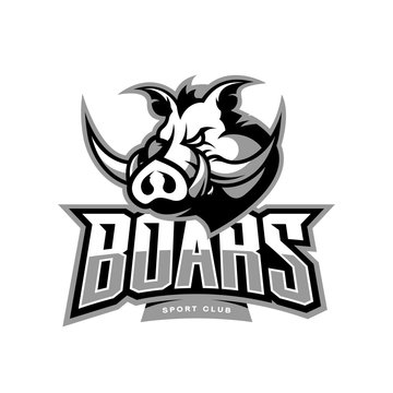 Furious boar sport club vector logo concept isolated on white background. Web infographic team pictogram design.
Premium quality wild animal t-shirt tee print illustration.