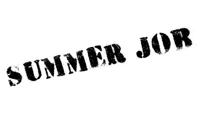 Summer Job rubber stamp. Grunge design with dust scratches. Effects can be easily removed for a clean, crisp look. Color is easily changed.