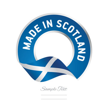 Made in Scotland flag blue color label logo icon