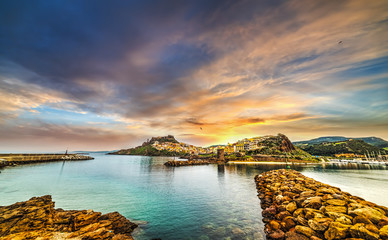 Breakwater in Castelsardo harbor
