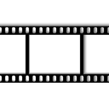eps 10 vector vintage film strip frame isolated on white background. 35 mm width perforated emplty editable film, add any text, image. Profesional cinematorgrafy tool. Small format photos movie film