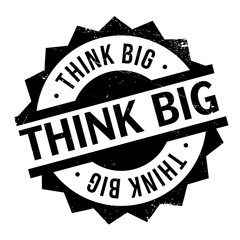 Think Big rubber stamp. Grunge design with dust scratches. Effects can be easily removed for a clean, crisp look. Color is easily changed.