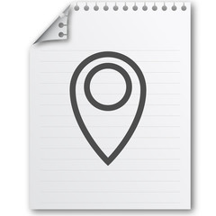 Flat paper cut style icon of map pointer