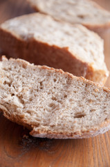 row of pieces of bread