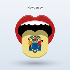 Electoral vote of New Jersey. Abstract mouth.