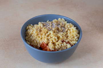 Ingredients for Tabbouleh green salad. Healthy food and vegetarian