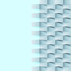 Abstract 3d geometric background. White seamless texture with shadow. Simple clean white background texture. 3D Vector interior wall panel pattern.