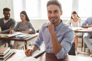 Students during the class