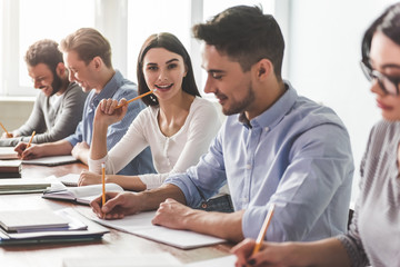 Students during the class