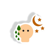 Vector paper sticker various symptoms of Tuberculosis on the human