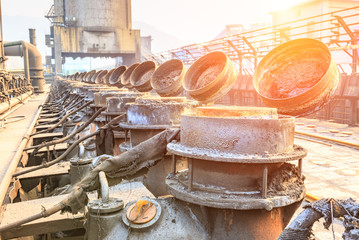 Steel Plant old industrial equipment scene in China