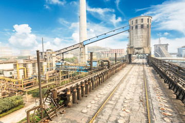 Obraz premium Steel Plant old industrial equipment scene in China