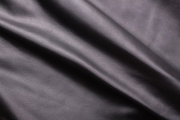 Naklejka na ściany i meble black leather background, textiles, fabric