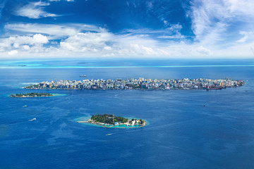 aerial view on male capital city of maldives